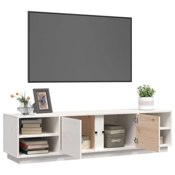 Móvel de TV 156x40x40 cm madeira de pinho maciça branco - Image 4