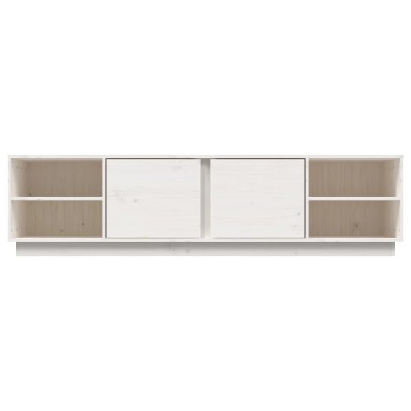 Móvel de TV 156x40x40 cm madeira de pinho maciça branco - Image 5