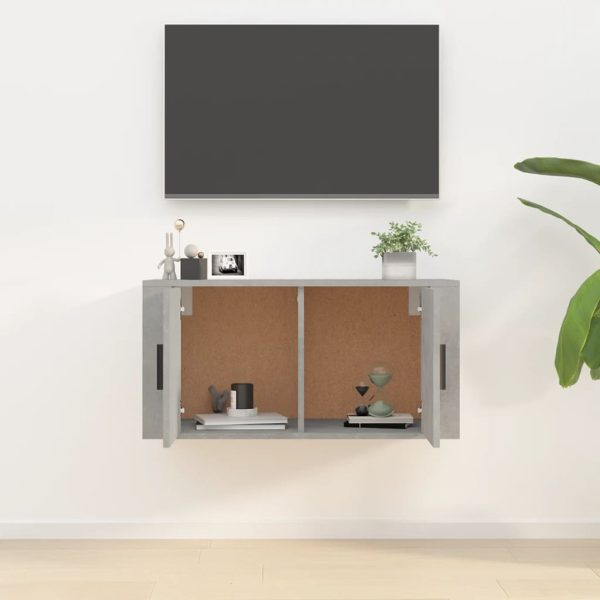 Móvel de TV de parede 80x34,5x40 cm cinzento cimento - Image 2