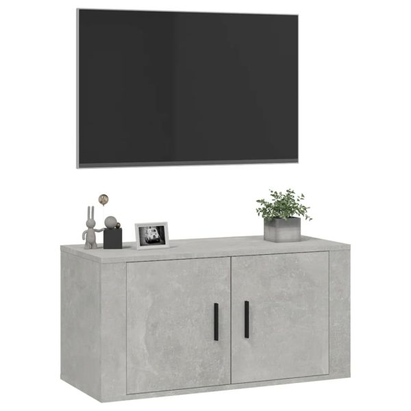 Móvel de TV de parede 80x34,5x40 cm cinzento cimento - Image 3