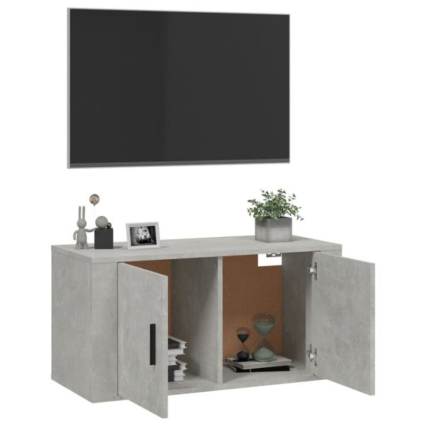 Móvel de TV de parede 80x34,5x40 cm cinzento cimento - Image 4