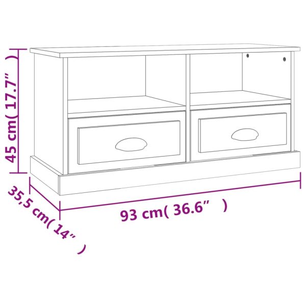 Móvel de TV 93x35,5x45 cm derivados de madeira cinzento sonoma - Image 9