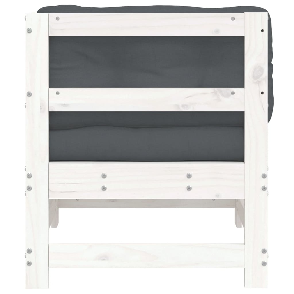 Sofá de canto com almofadões pinho maciço branco - Image 4