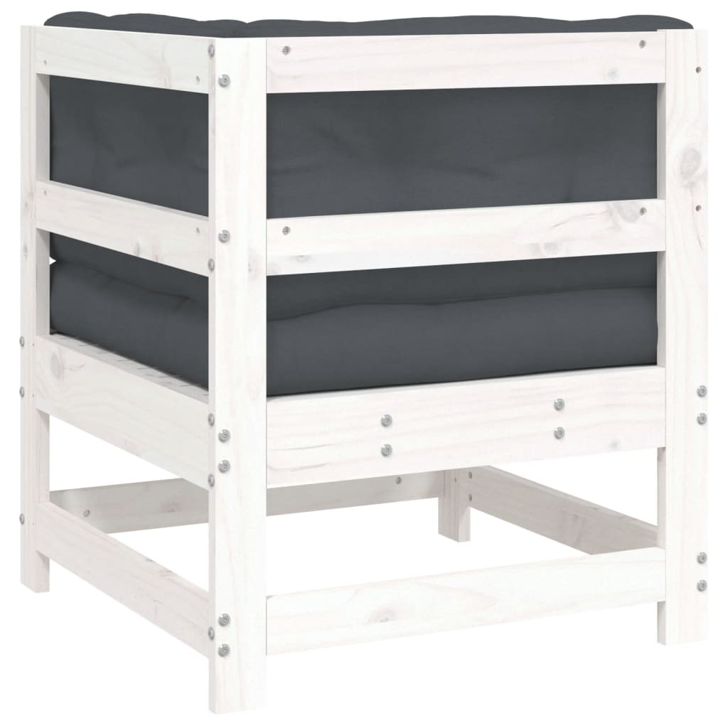 Sofá de canto com almofadões pinho maciço branco - Image 5