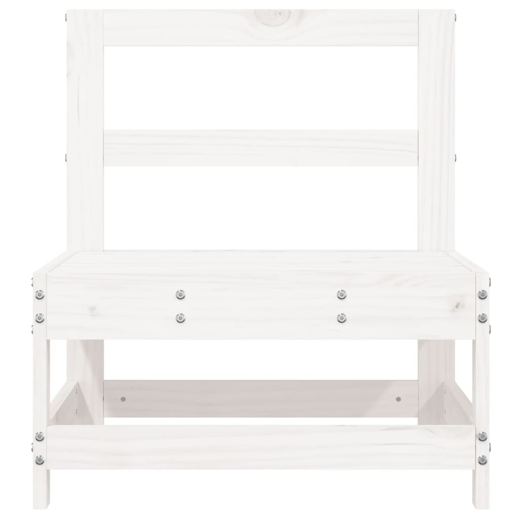 Sofás de centro para jardim 2 pcs madeira pinho maciça branco - Image 4