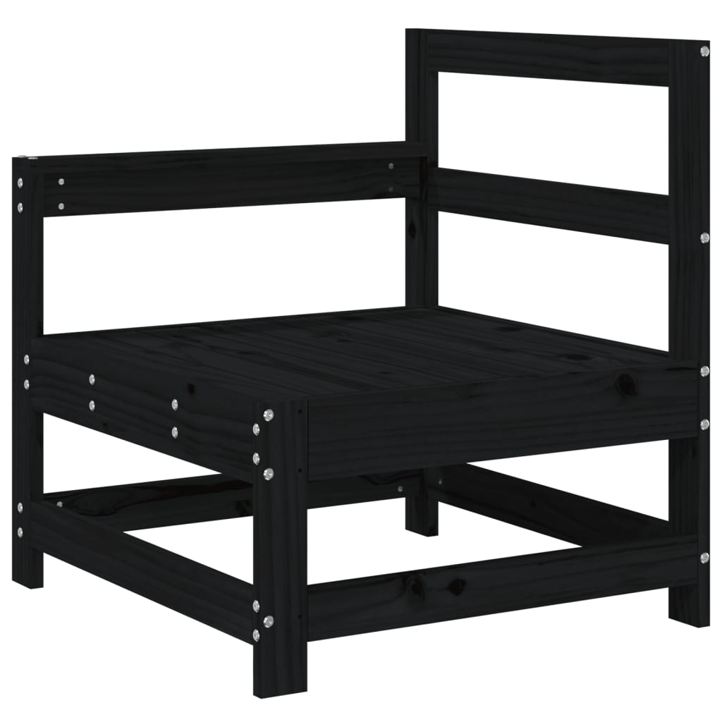 4 pcs conjunto lounge de jardim madeira de pinho maciça preto - Image 5
