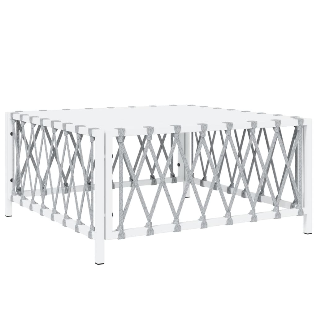 5 pcs conjunto lounge de jardim com almofadões aço branco - Image 5