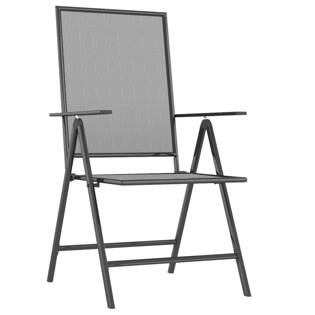 3 pcs conjunto de jantar para jardim aço antracite - Image 4