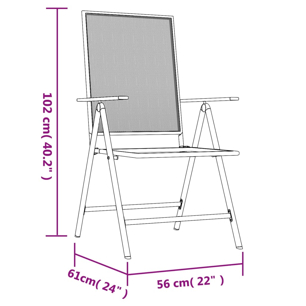 3 pcs conjunto de jantar para jardim aço antracite - Image 9