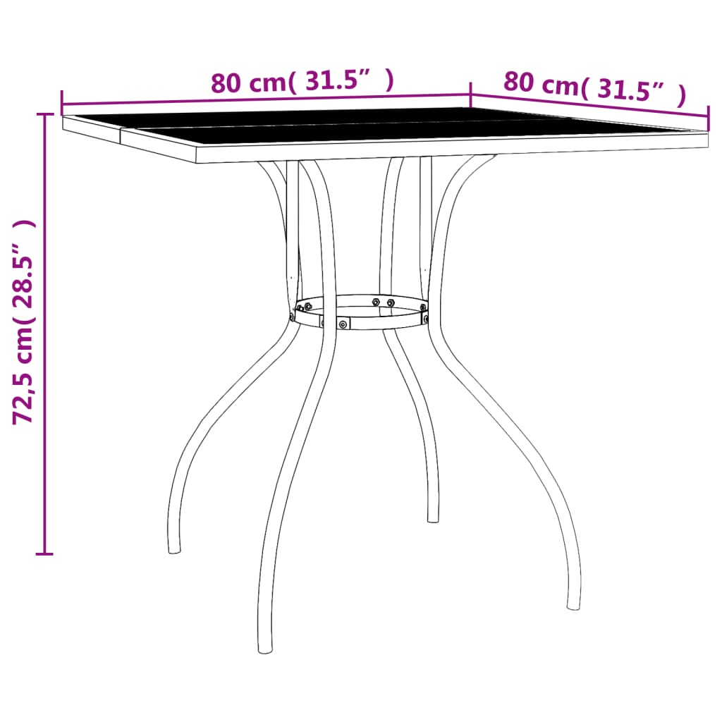 3 pcs conjunto de jantar para jardim aço antracite - Image 10