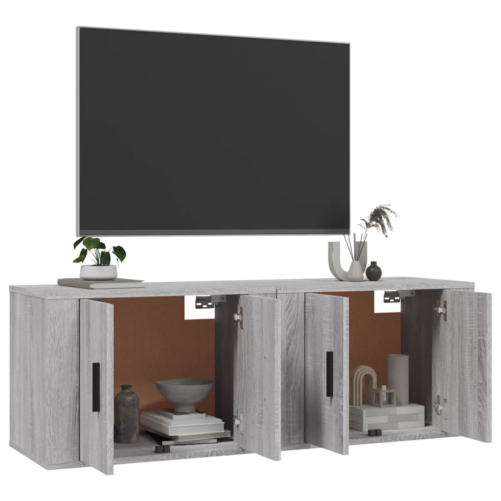 Móveis de TV de parede 2 pcs 57x34,5x40 cm cinzento sonoma - Image 2