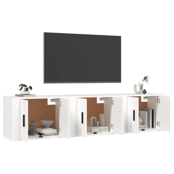 Móveis de TV de parede 3 pcs 57x34,5x40 cm branco - Image 2