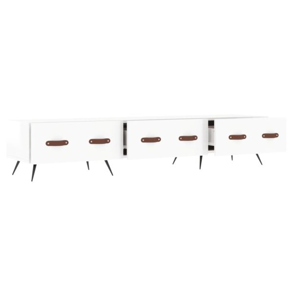 Móvel de TV 150x36x30 cm derivados de madeira branco brilhante - Image 5
