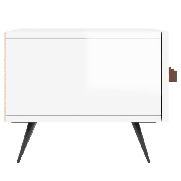 Móvel de TV 150x36x30 cm derivados de madeira branco brilhante - Image 6