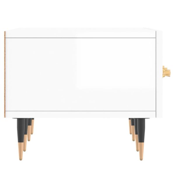 Móvel de TV 150x36x30 cm derivados de madeira branco brilhante - Image 6