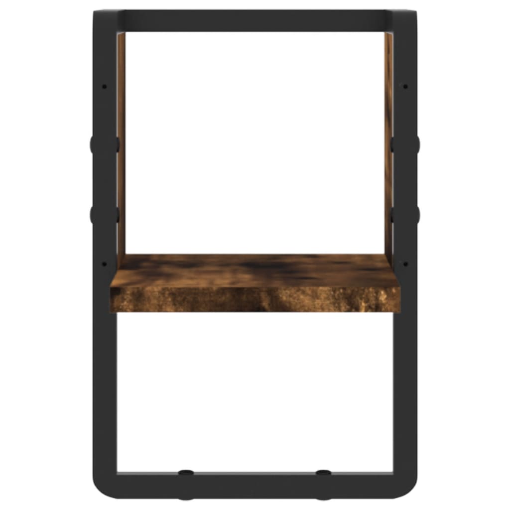 Prateleira de parede com barra 20x25x30 cm carvalho fumado - Image 3