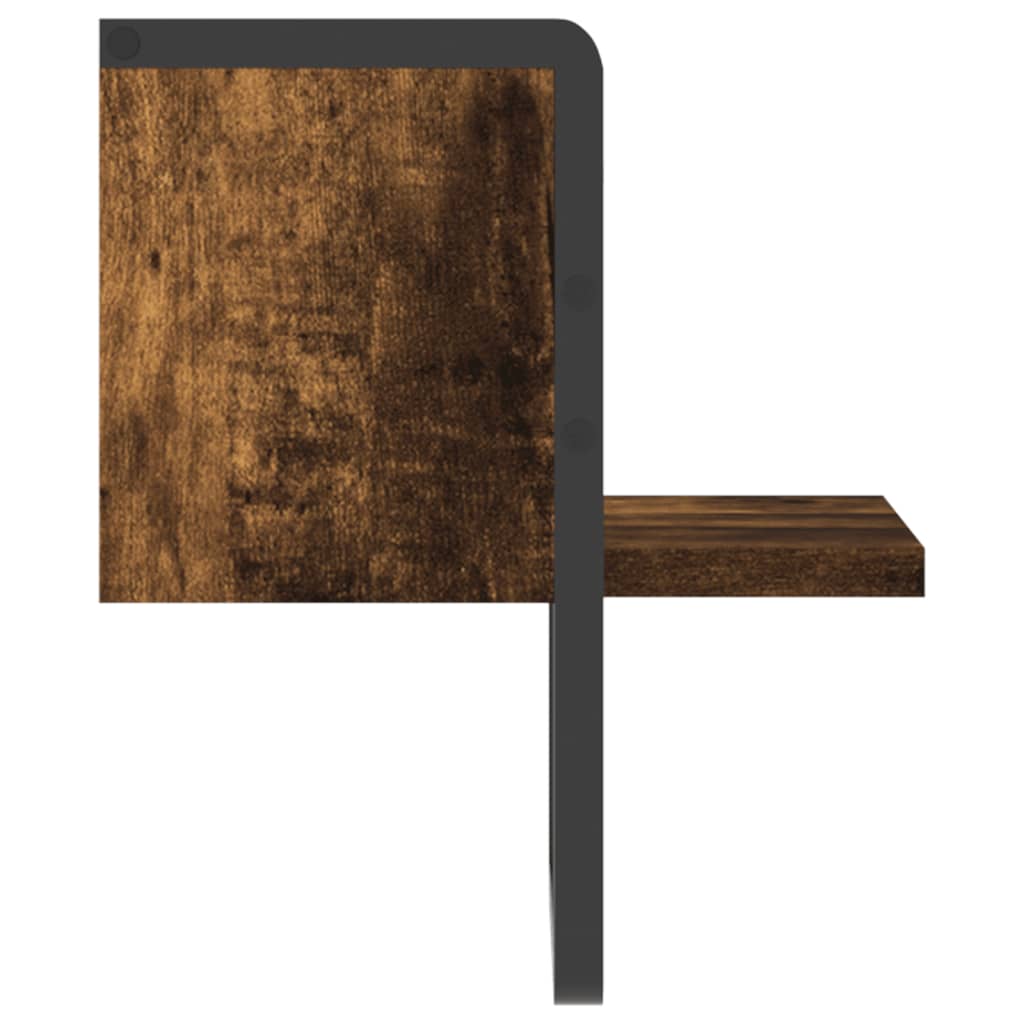 Prateleira de parede com barra 20x25x30 cm carvalho fumado - Image 4