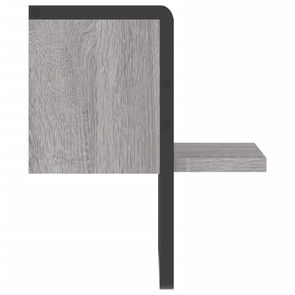 Prateleira de parede com barra 20x25x30 cm cinzento sonoma - Image 4