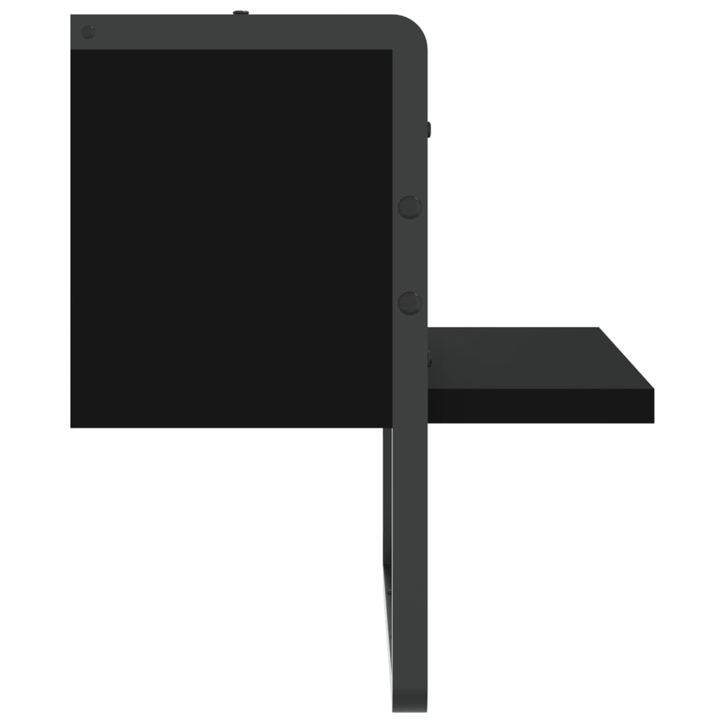 Prateleira de parede com barra 30x25x30 cm preto - Image 4