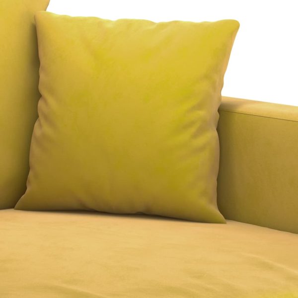 2 pcs conjunto de sofás com almofadões veludo amarelo - Image 4