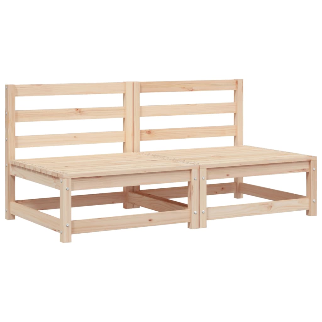 Sofás sem apoio braços p/ jardim 2 pcs 70x70x67 cm pinho maciço - Image 2