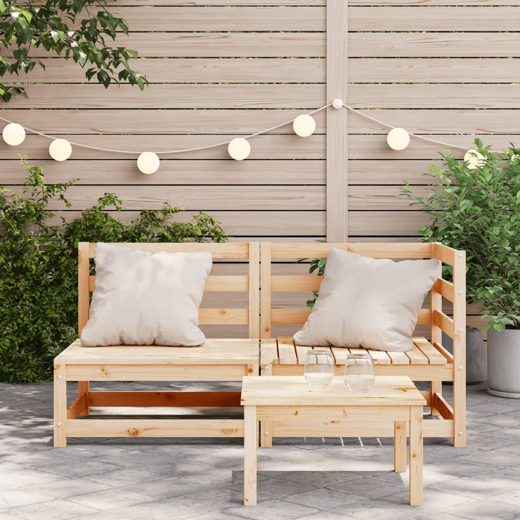 Sofá de 2 lugares para jardim madeira de pinho maciça - Image 3