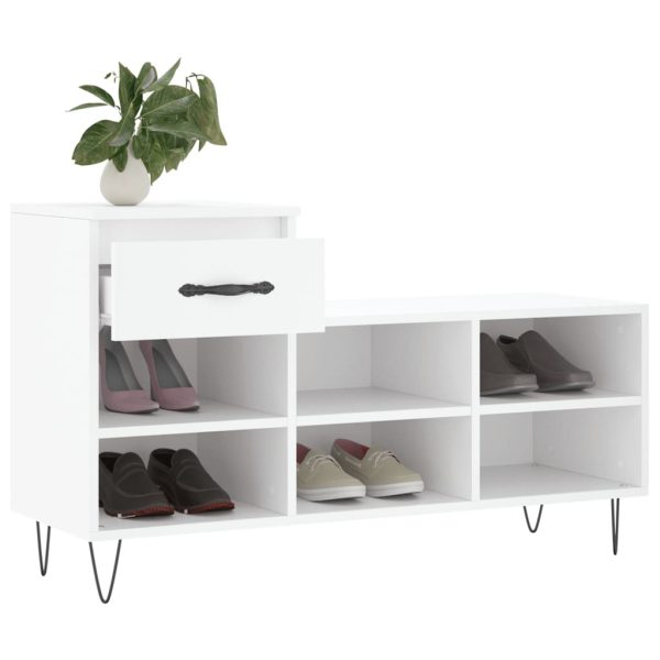 Sapateira 102x36x60 cm derivados de madeira branco - Image 3