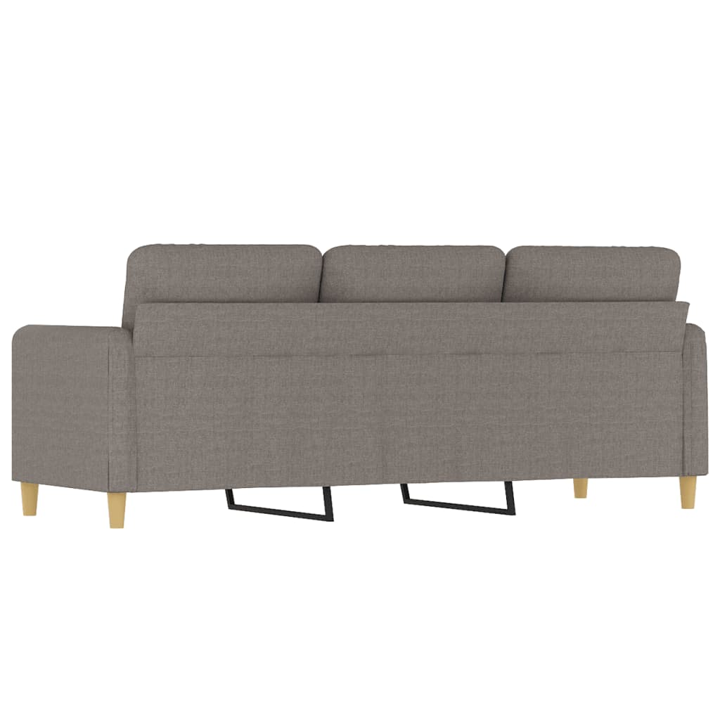 Sofá de 3 lugares tecido 180 cm cinzento-acastanhado - Image 4