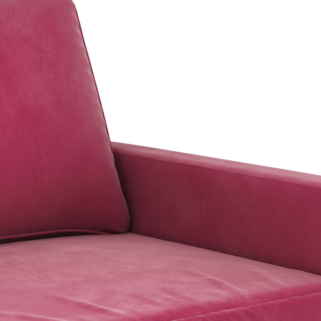 Sofá de 2 lugares veludo 120 cm vermelho tinto - Image 5