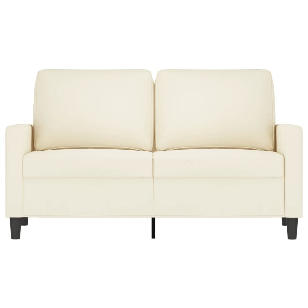 Sofá de 2 lugares veludo 120 cm cor creme - Image 2