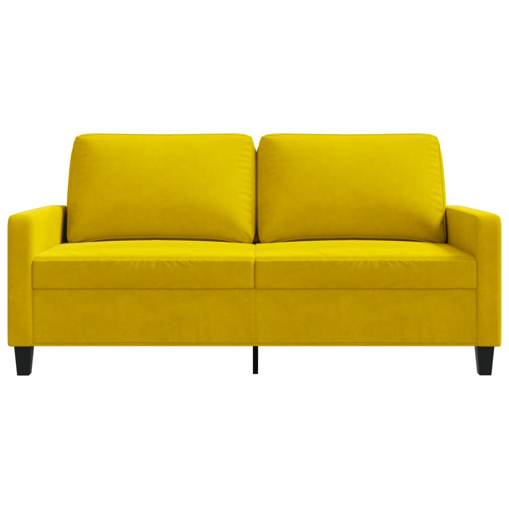 Sofá de 2 lugares veludo 140 cm amarelo - Image 3