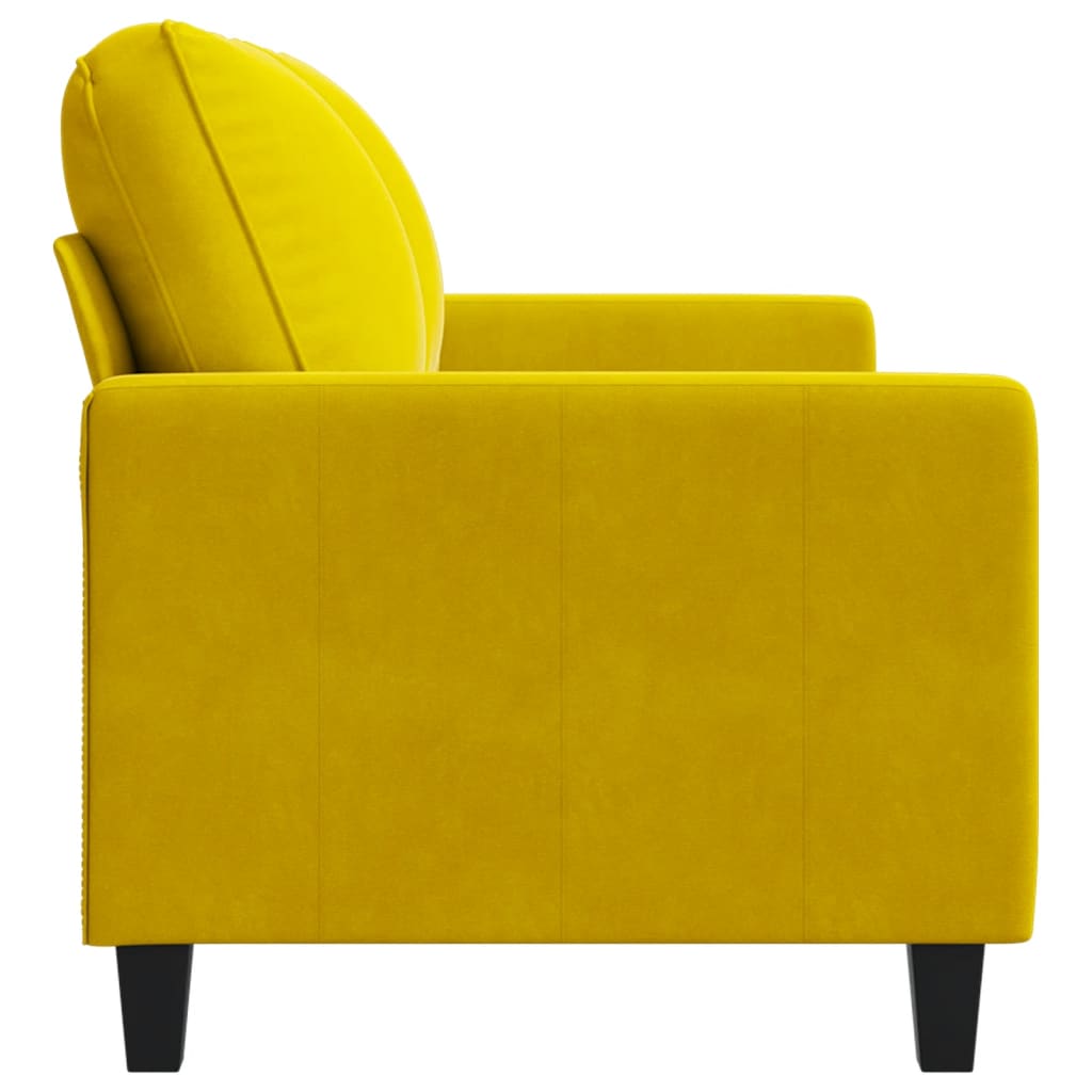 Sofá de 2 lugares veludo 140 cm amarelo - Image 4
