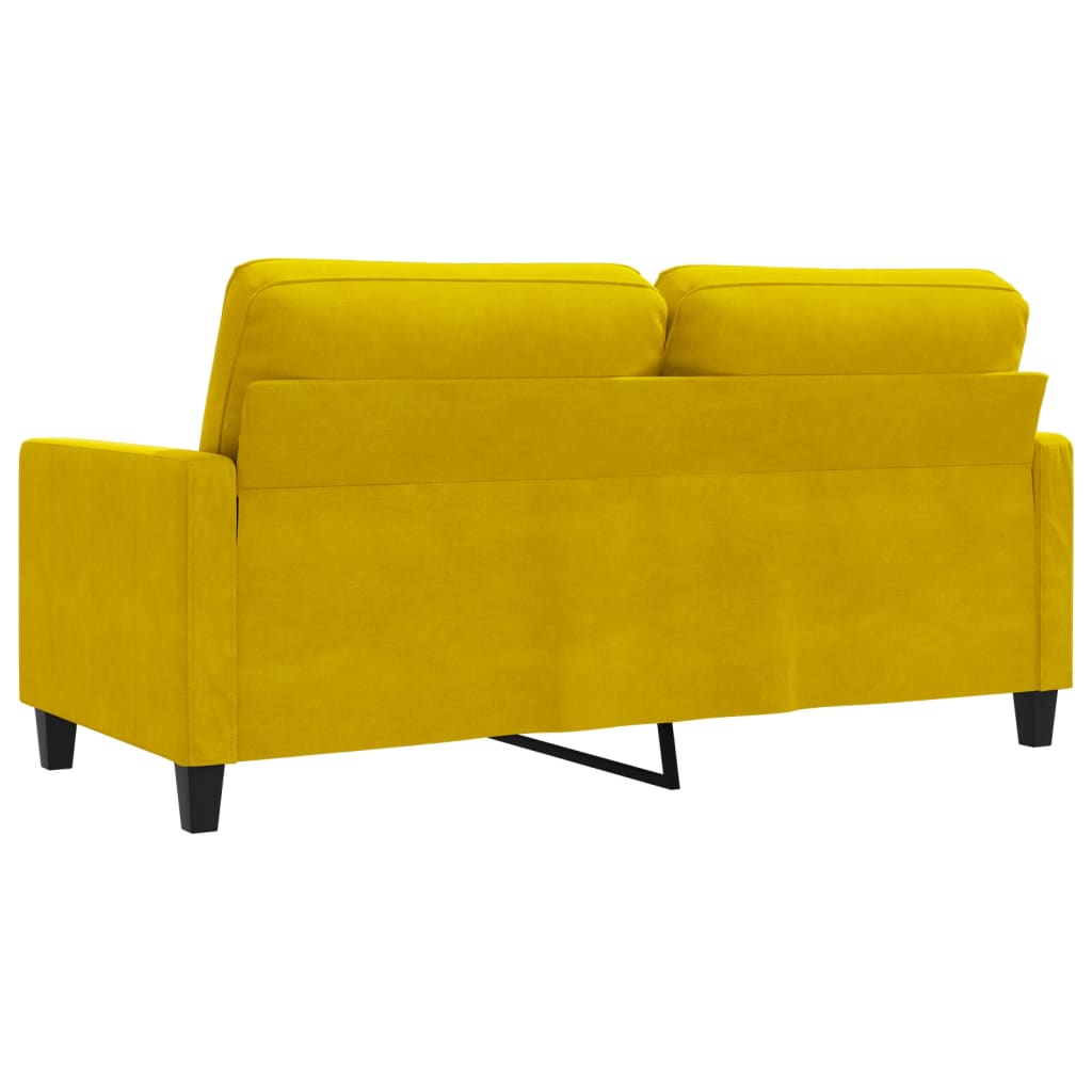 Sofá de 2 lugares veludo 140 cm amarelo - Image 5