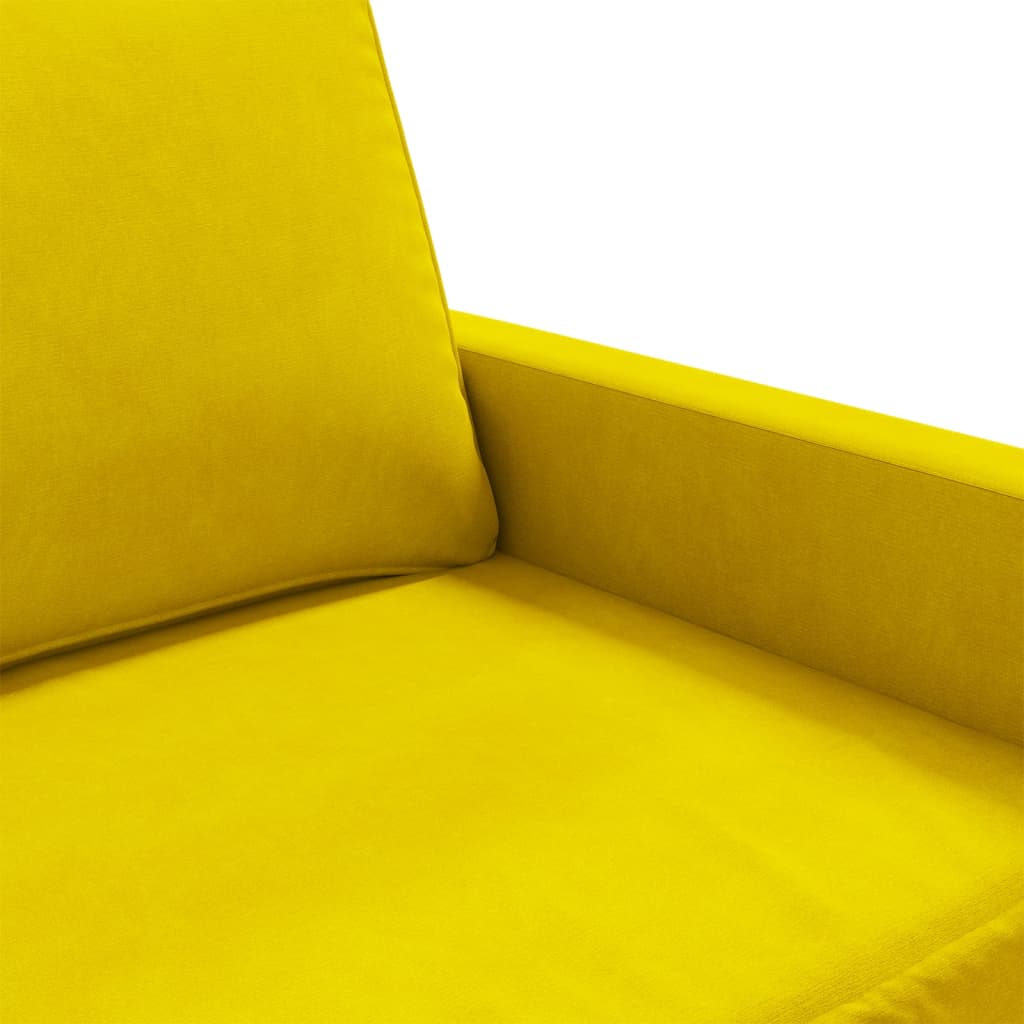 Sofá de 2 lugares veludo 140 cm amarelo - Image 6