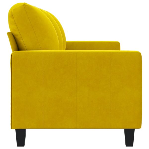 Sofá de 3 lugares 180 cm veludo amarelo - Image 4