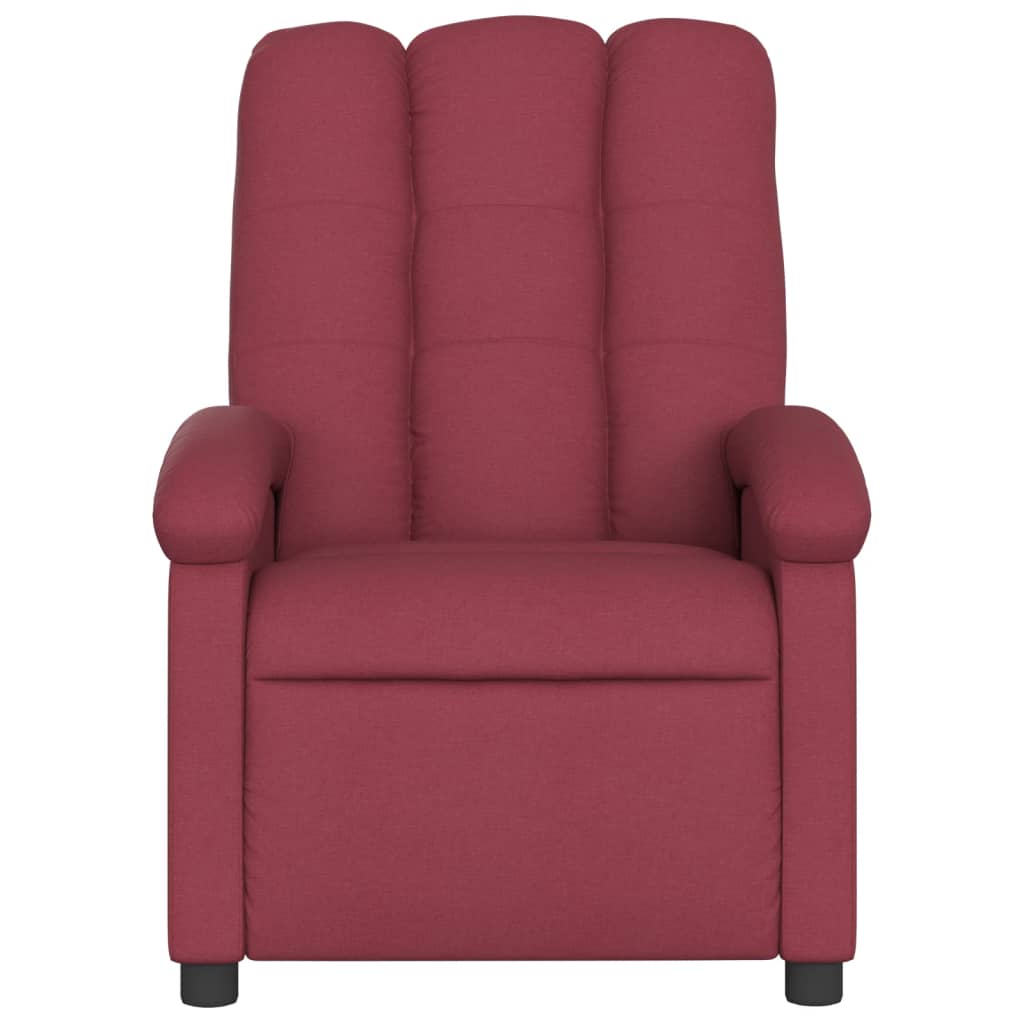 Poltrona de massagens reclinável tecido vermelho tinto - Image 3