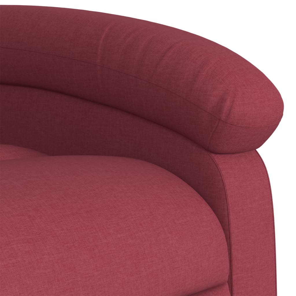 Poltrona de massagens reclinável tecido vermelho tinto - Image 8