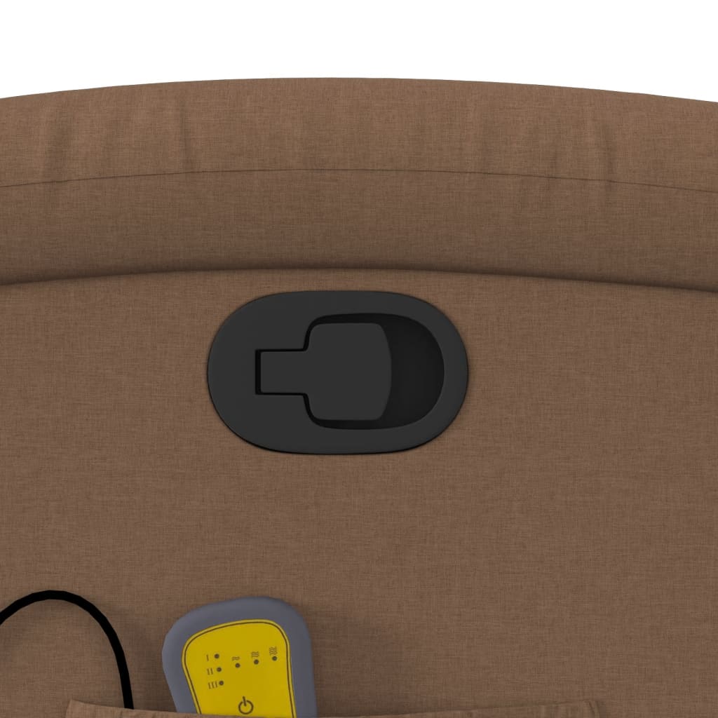 Poltrona de massagens reclinável tecido castanho - Image 9