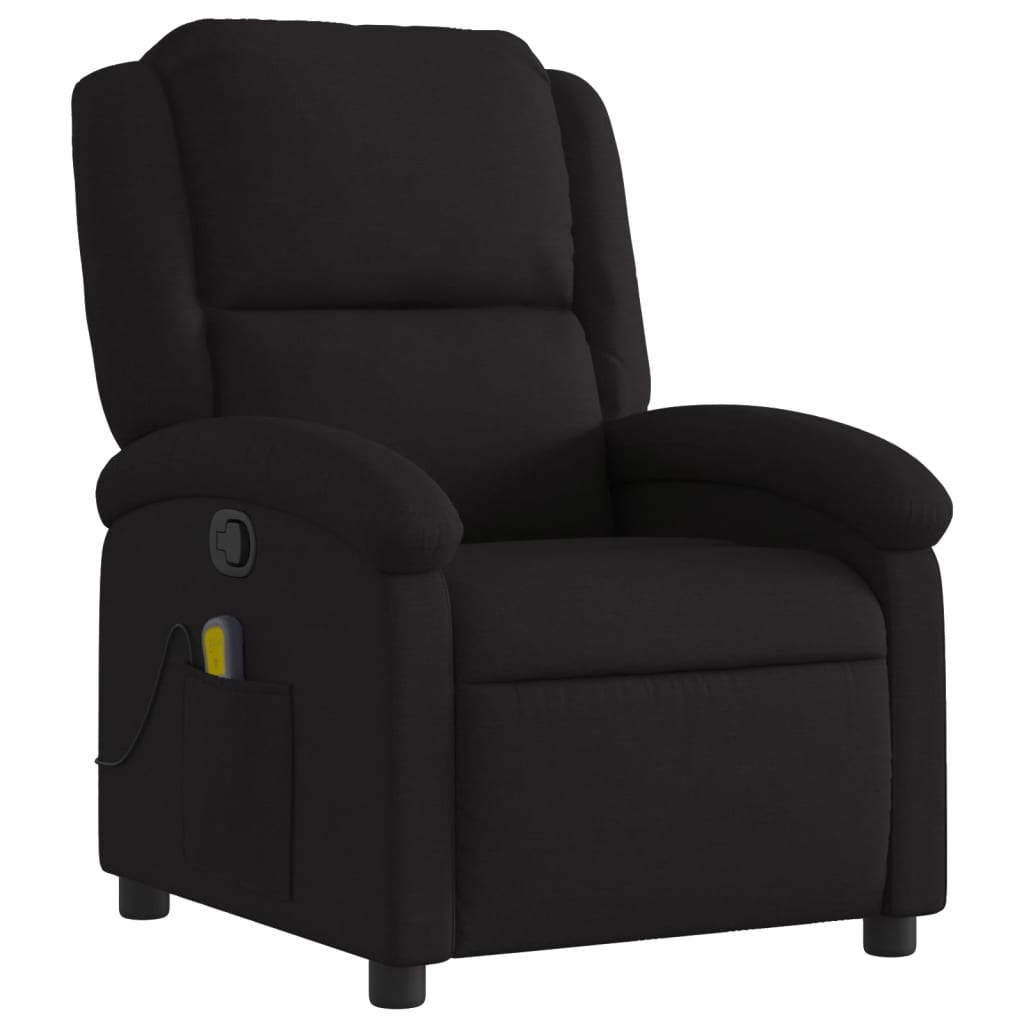 Poltrona de massagens reclinável tecido preto - Image 2