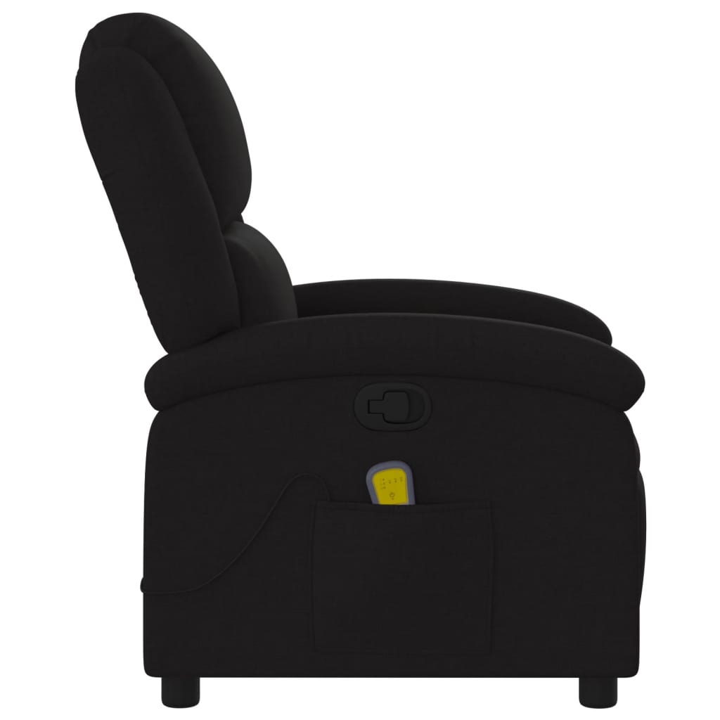 Poltrona de massagens reclinável tecido preto - Image 4