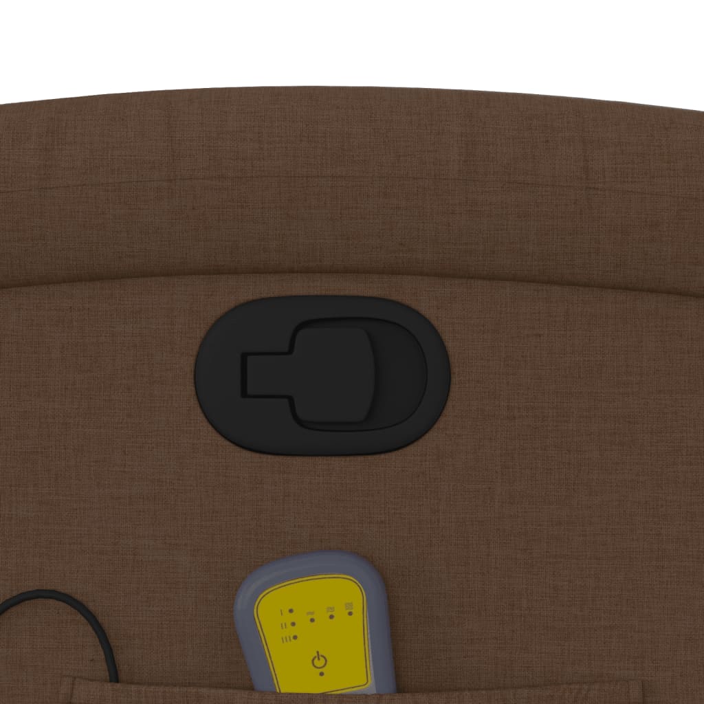 Poltrona de massagens reclinável tecido castanho - Image 9