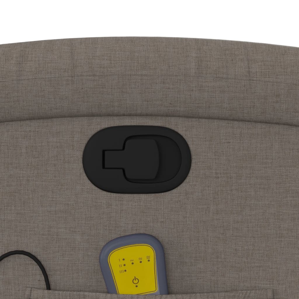 Poltrona de massagens reclinável tecido cinzento-acastanhado - Image 9