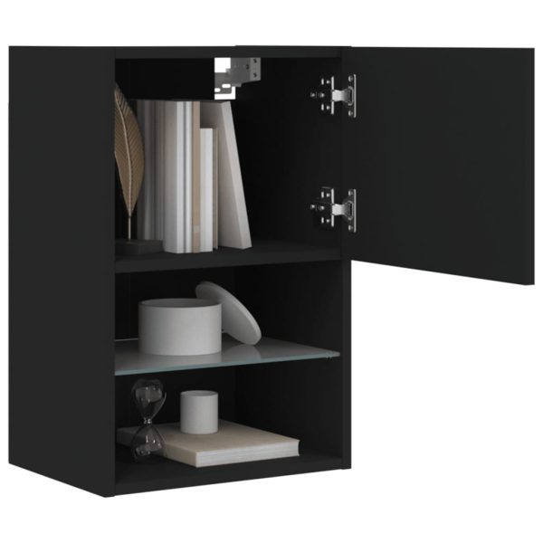 Móveis de TV com luzes LED 2 pcs 40,5x30x60 cm preto - Image 4