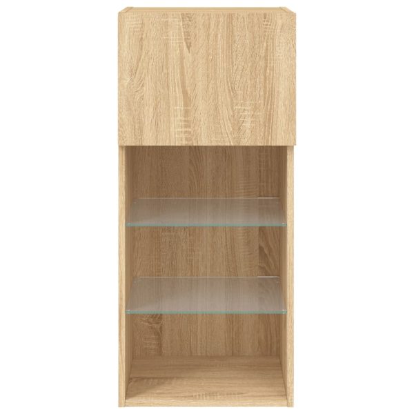 Móvel de TV com luzes LED 40,5x30x90 cm carvalho sonoma - Image 8
