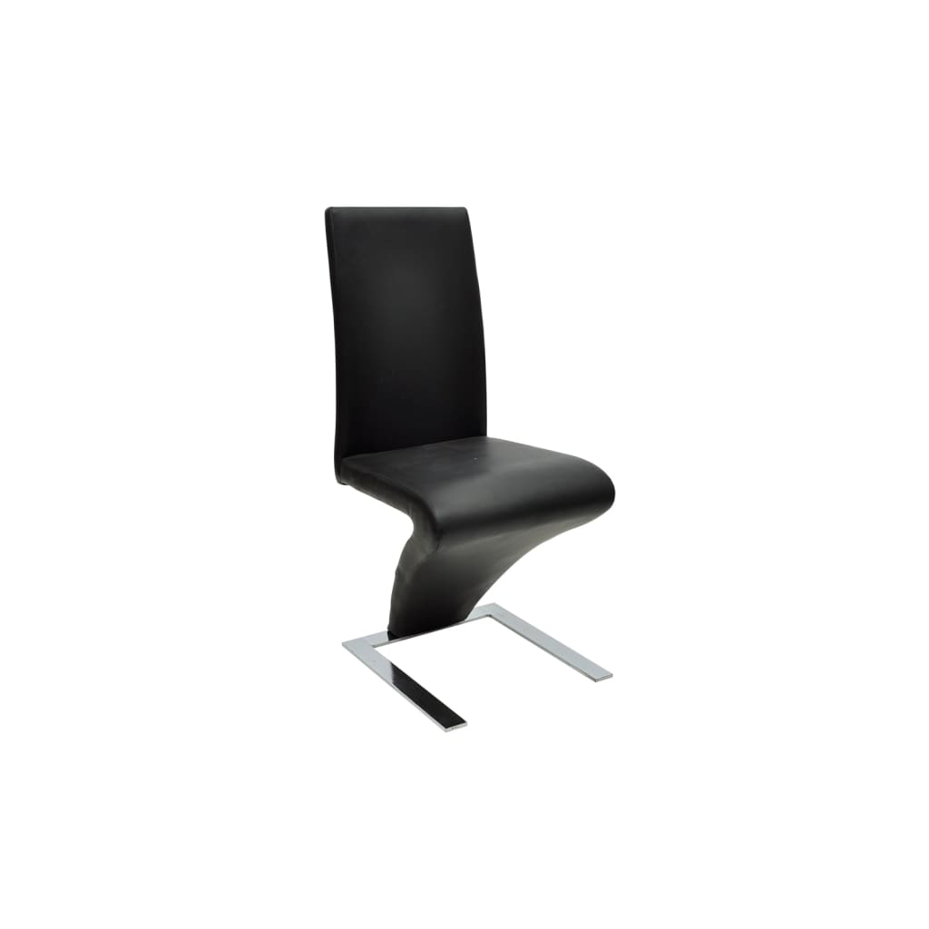 Cadeiras de jantar 2 pcs couro artificial preto - Image 2