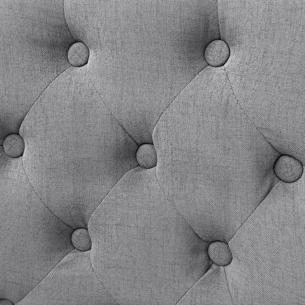 Cadeiras de jantar 2 pcs tecido cinzento-claro - Image 5