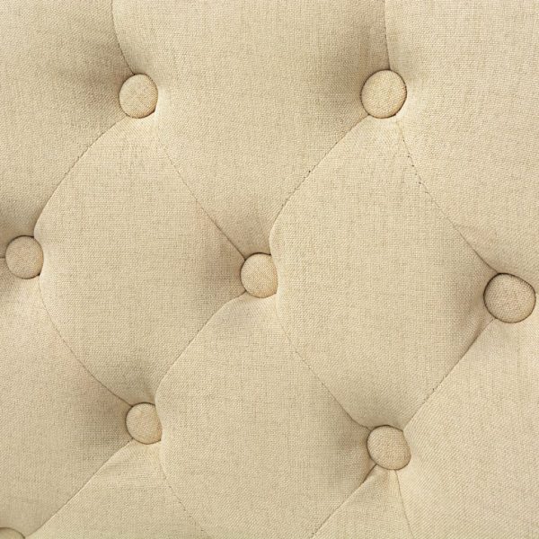 Cadeiras de jantar 2 pcs tecido cor creme - Image 5