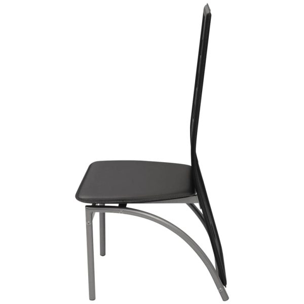 Cadeiras de jantar 4 pcs couro artificial preto - Image 4