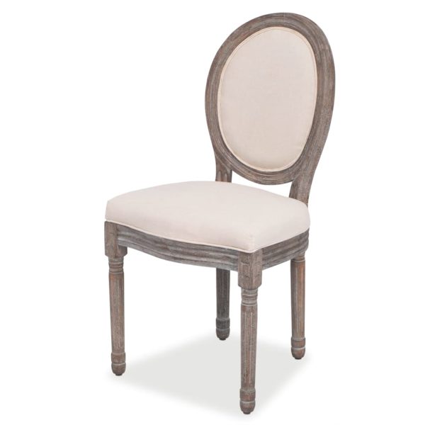 Cadeiras de jantar 4 pcs tecido cor creme - Image 2