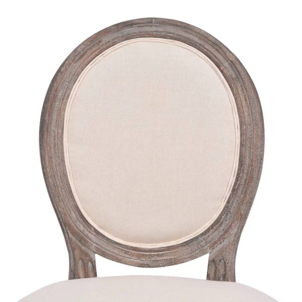Cadeiras de jantar 4 pcs tecido cor creme - Image 5